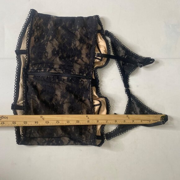Coquette Cropped Corset Bralette Size‎ S Lace Romantic Sexy Lingerie Bra - Picture 9 of 11